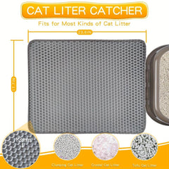 Waterproof Cat Litter Trapping Mat Washable Double Layer Non slip Cat Mat