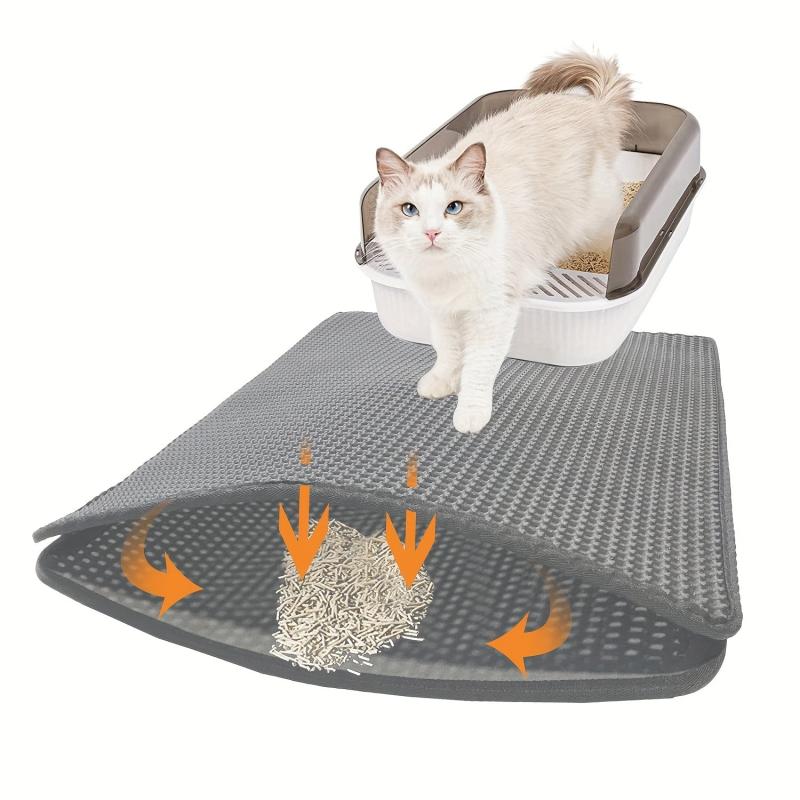 Waterproof Cat Litter Trapping Mat Washable Double Layer Non slip Cat Mat