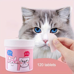 120pcs Pet Eye Wipes Dog Cat Eye Cleaning Tear Stain Remover Pads