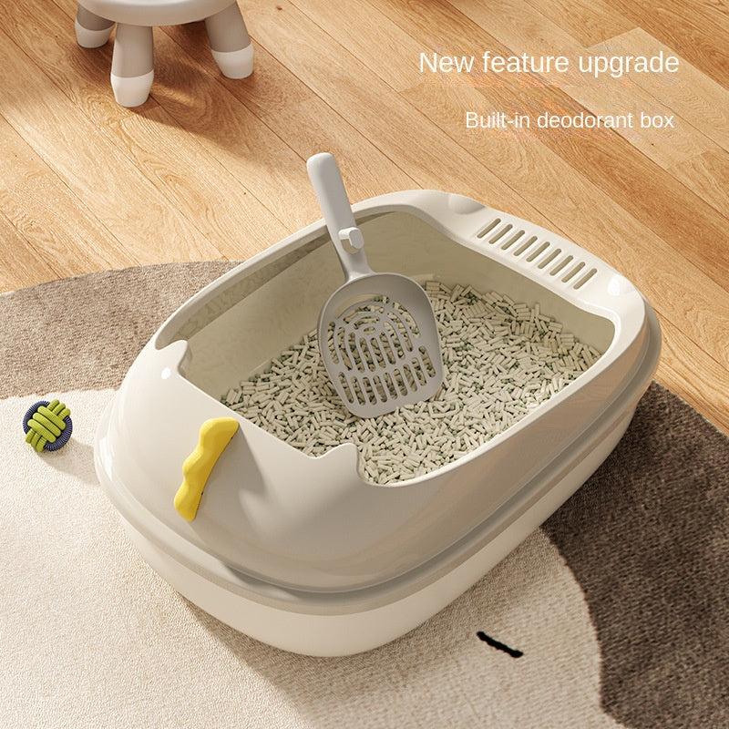 Dinosaur Cat Litter Box, Anti-splashing Basin with Shovel & Odor Eliminator
