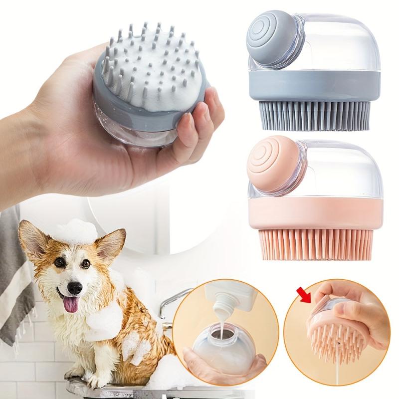 Silicone Dog Brush Pet Shampoo Brush Soft Bristle Dog Massage Bath Brush