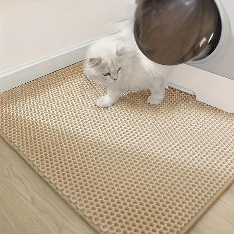 Double Layer Leak Proof Cat Litter Mat Easy Clean with Non Slip Backing