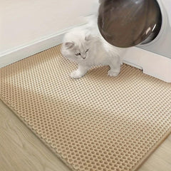 Double Layer Leak Proof Cat Litter Mat Easy Clean with Non Slip Backing