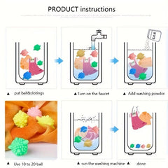 6pcs Reusable Laundry Cleaning Balls for Pet Hair Removal