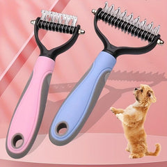 Pet Grooming Comb Double Sided Non-slip Handle