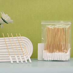 50pcs Pet Cotton Swabs With Wooden Handle for Ear & Eye Cleaning