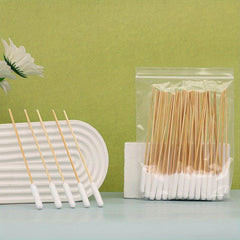 50pcs Pet Cotton Swabs With Wooden Handle for Ear & Eye Cleaning