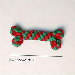 Christmas Dog Chew Toys - 6PCS Bite Resistant Rope Molar Toy
