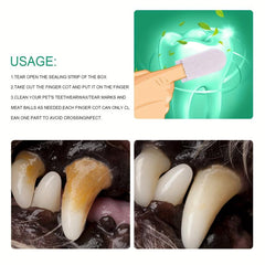 Pet Teeth Cleaning Wipes - Dental Care Finger Wipes 20pcs Bag Dogs Cats