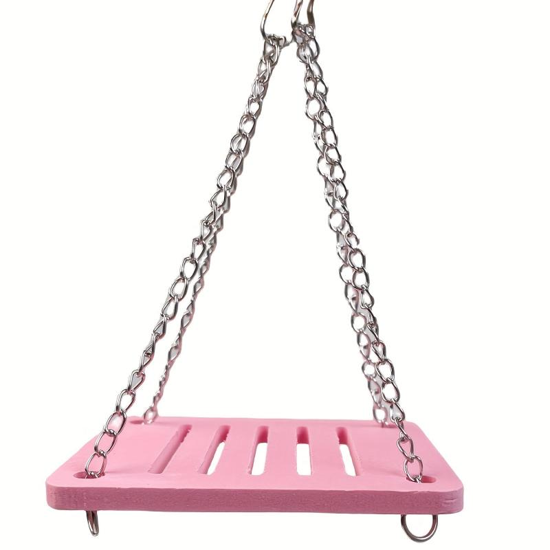 Colorful Wood Splicing PVC Small Pet Hammock Swing Toy