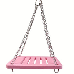 Colorful Wood Splicing PVC Small Pet Hammock Swing Toy