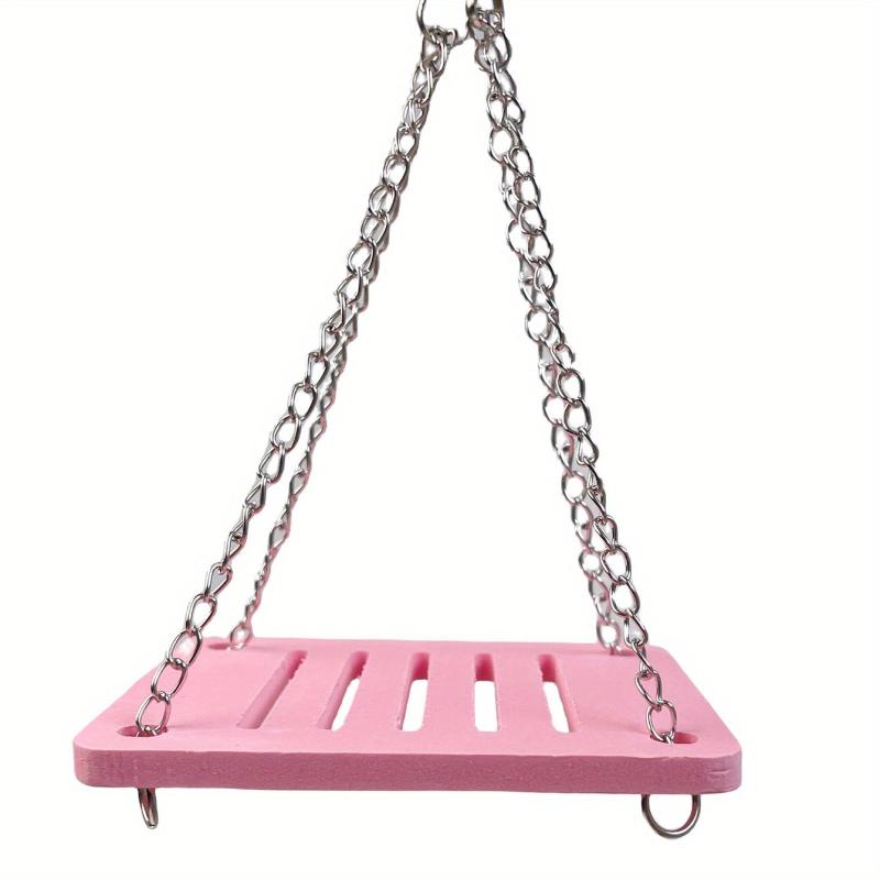 Colorful Wood Splicing PVC Small Pet Hammock Swing Toy
