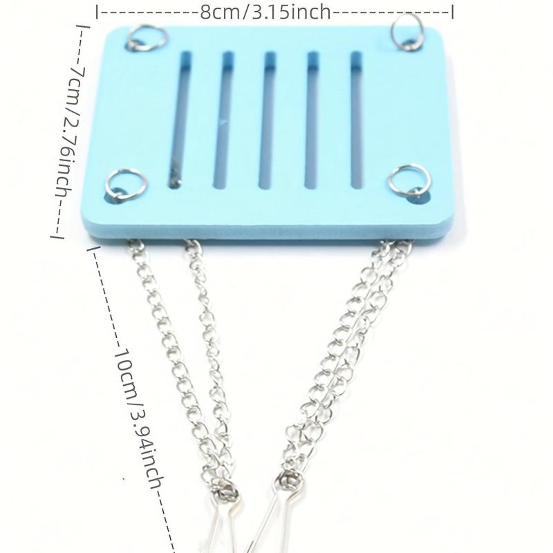 Colorful Wood Splicing PVC Small Pet Hammock Swing Toy