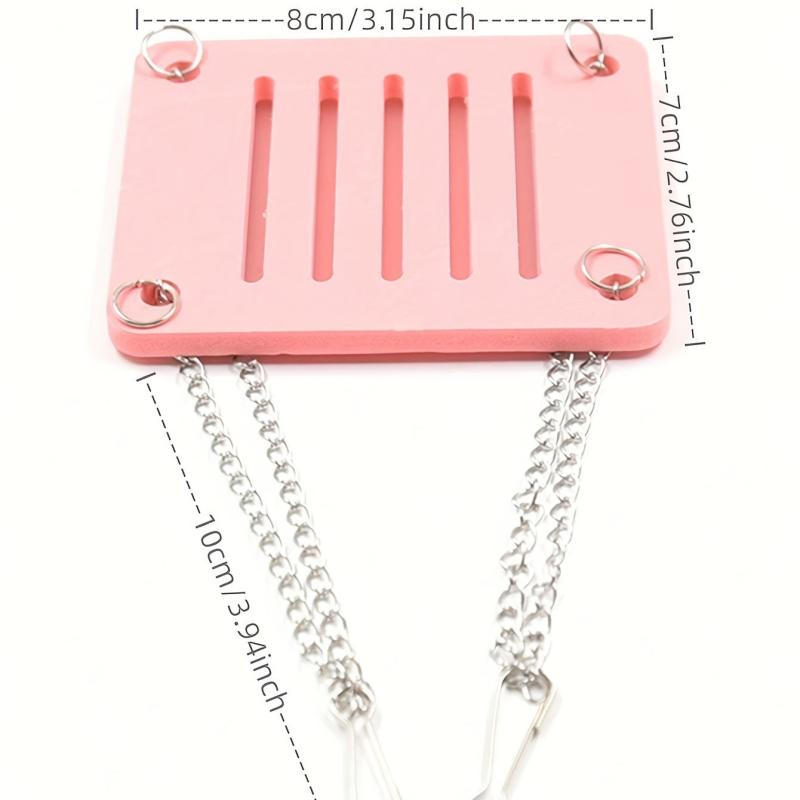 Colorful Wood Splicing PVC Small Pet Hammock Swing Toy