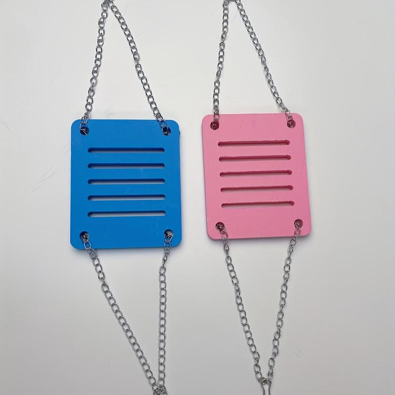 Colorful Wood Splicing PVC Small Pet Hammock Swing Toy