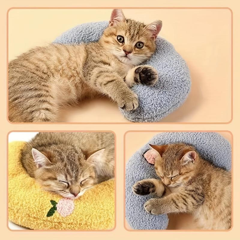 Soft Cat Pillow Pet Plush Bed Ultra Fluffy Calming Toy Cuddler