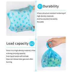 100pcs Durable 1.5 Silk Dog Poop Bags Leak Proof Pet Waste Disposal