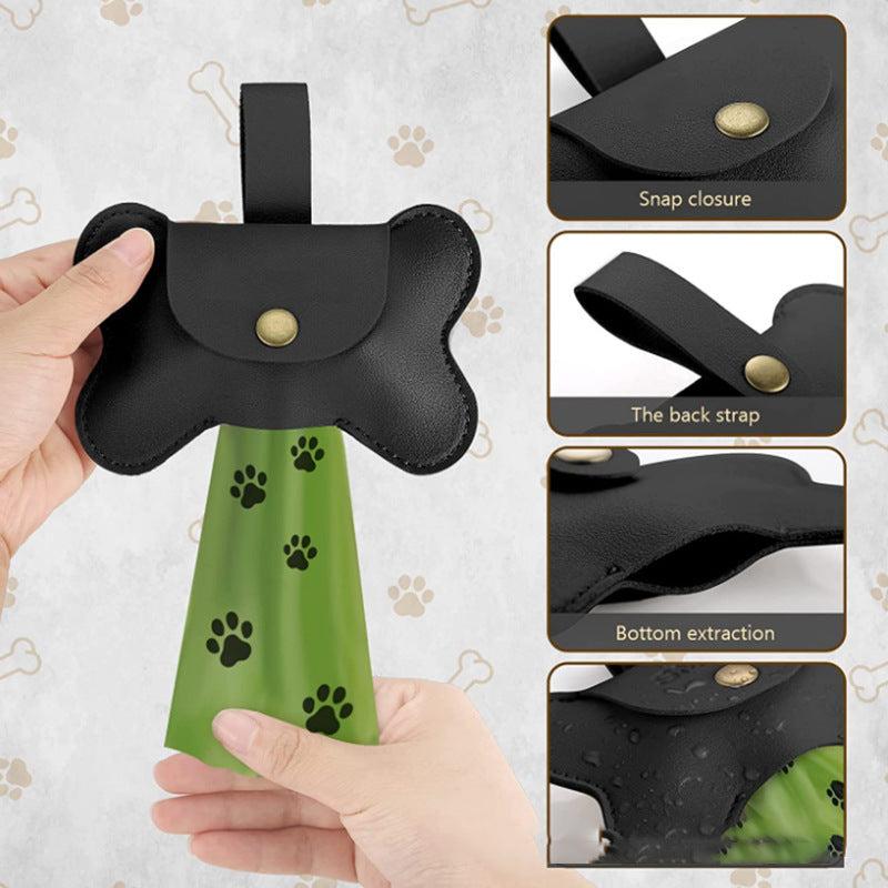 Bone Shaped Dog Poop Bag Holder Leash Attachment