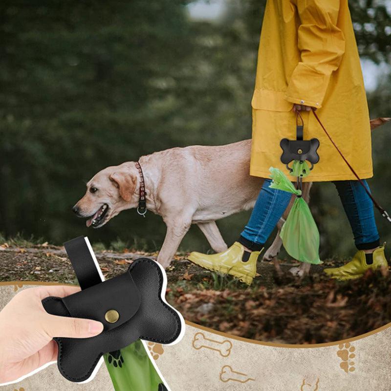 Bone Shaped Dog Poop Bag Holder Leash Attachment