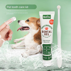 Beef Vanilla Flavor Pet Tooth Care Set Dog Toothpaste Dog Teeth Cleaning Brush