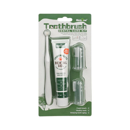 Beef Vanilla Flavor Pet Tooth Care Set Dog Toothpaste Dog Teeth Cleaning Brush