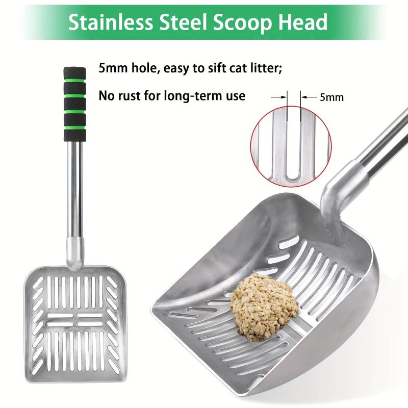 Adjustable Metal Cat Litter Scoop with Long Handle and Detachable Shovel