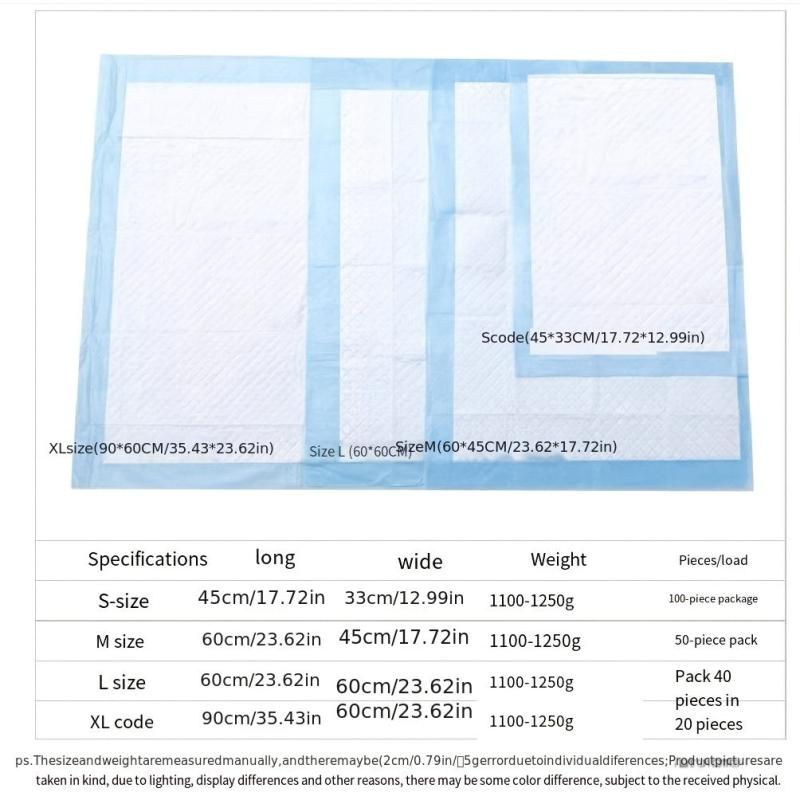 Disposable Dog Training Pads 100pcs Highly Absorbent Leak Proof Dog Diaper Pads