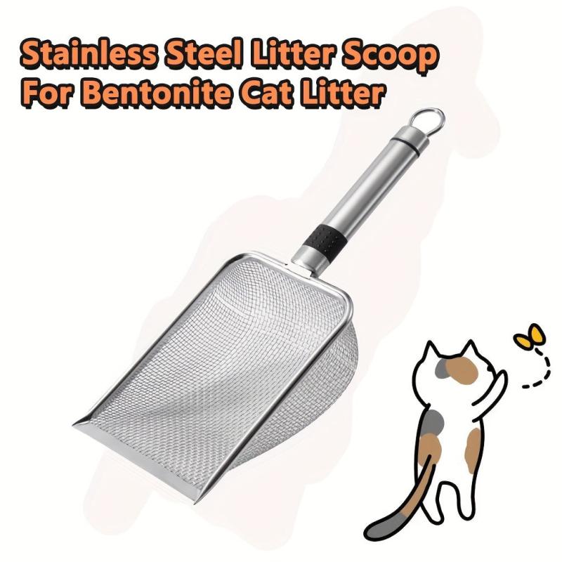 Cat Litter Scoop Stainless Steel Easy Clean Non-stick Shovel