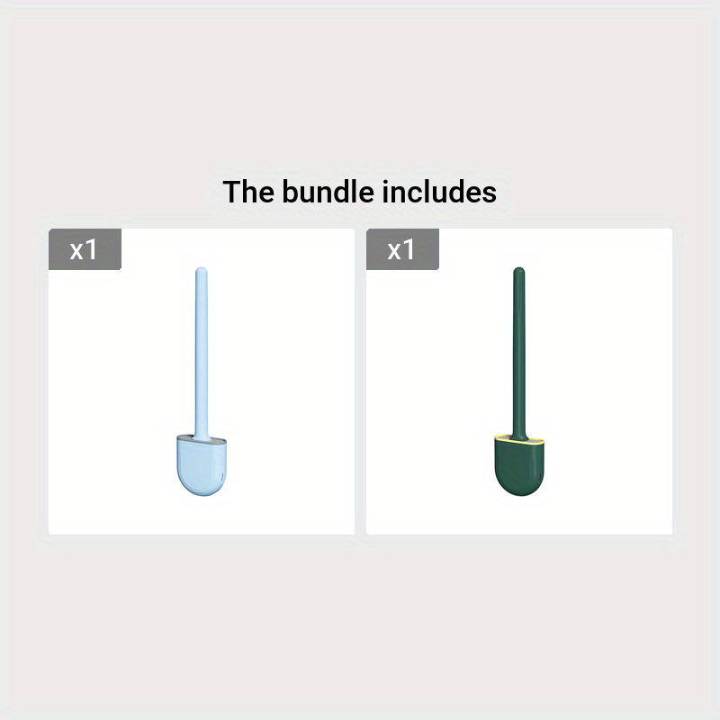 Leak Proof Silicone Toilet Brush with Quick Drying Holder
