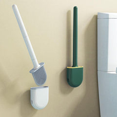 Leak Proof Silicone Toilet Brush with Quick Drying Holder