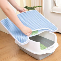 Cat Waterproof Litter Trapping Mat Double Layer Washable Non slip Cat Mat