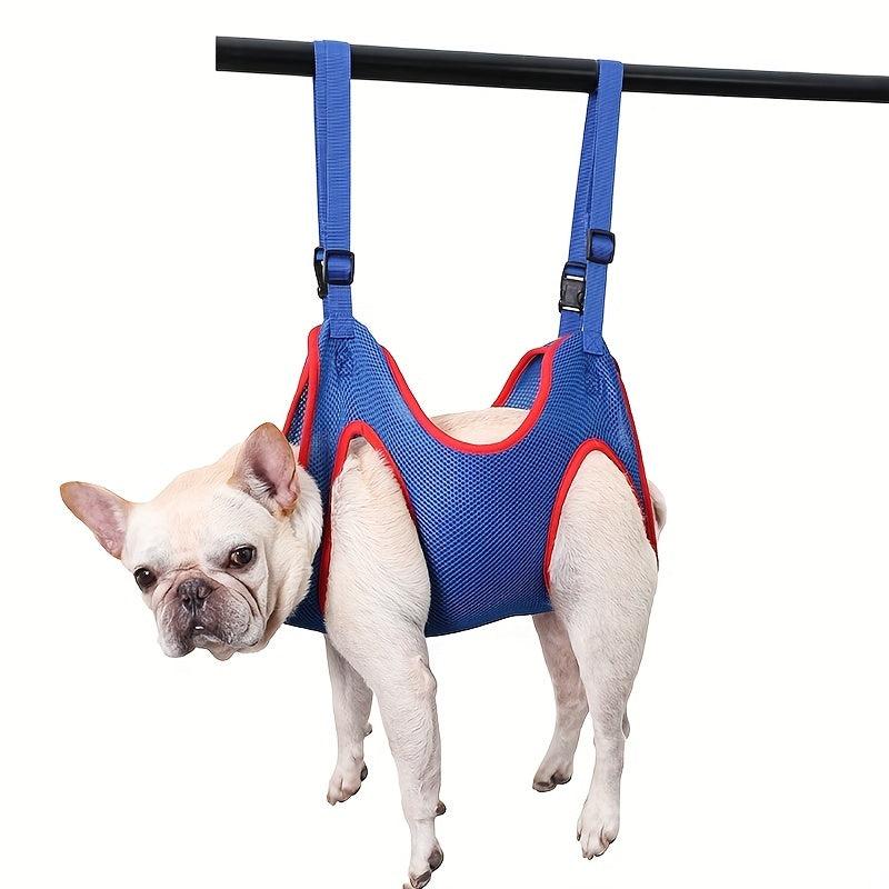 Breathable Grooming Hammock Harness with Nail Clippers for Dogs