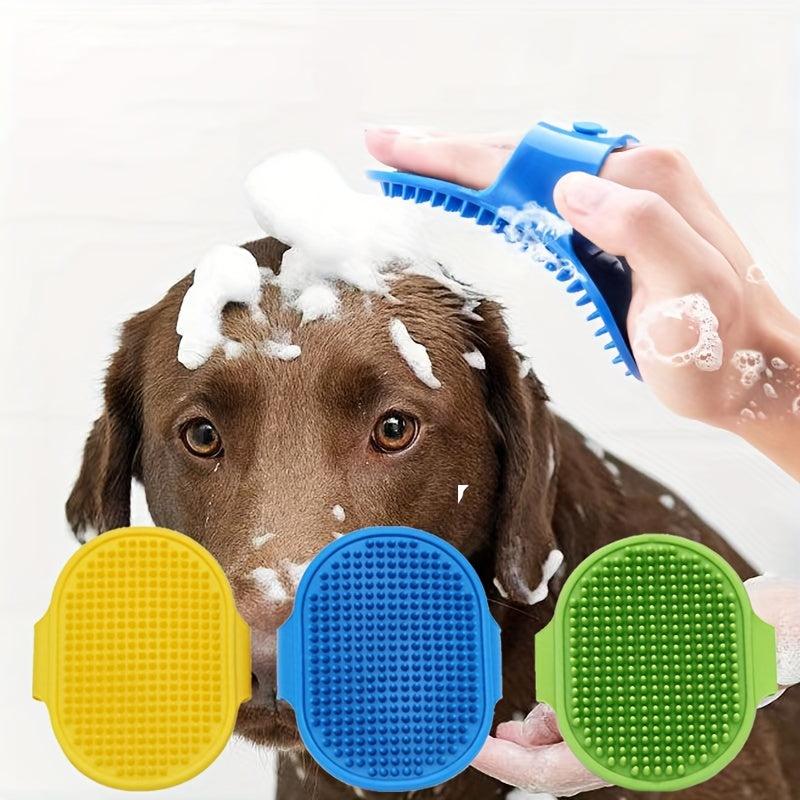 Gentle Silicone Pet Shampoo Brush for Dogs & Cats