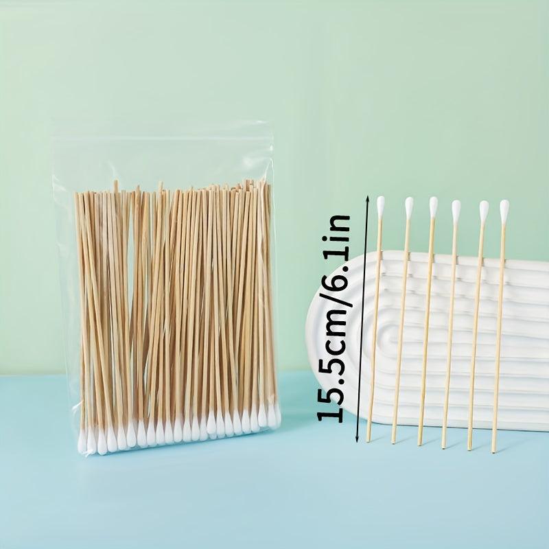 100pcs Pet Cotton Swabs Wooden Handle Dog Ear Cleaning