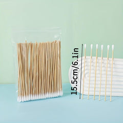 100pcs Pet Cotton Swabs Wooden Handle Dog Ear Cleaning