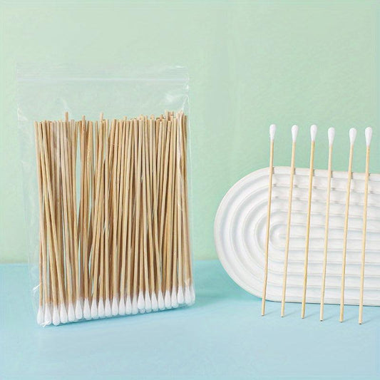 100pcs Pet Cotton Swabs Wooden Handle Dog Ear Cleaning