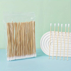 100pcs Pet Cotton Swabs Wooden Handle Dog Ear Cleaning