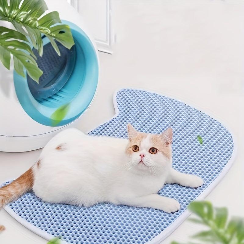 Waterproof Non Slip Pet Litter Mat Double Layer Cat Litter Pad