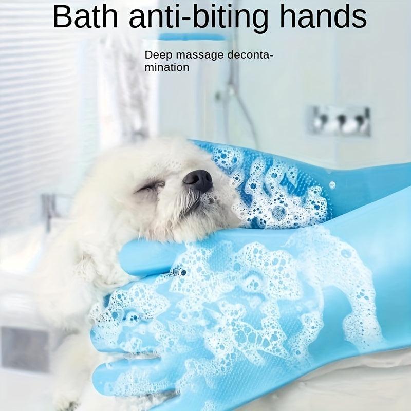 Silicone Pet Brush Glove Dog Grooming Cats Bathing High Density Teeth