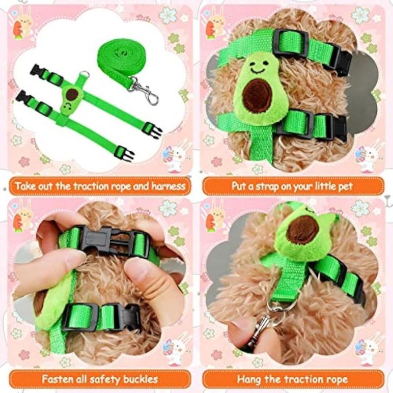 Adjustable Bunny Rabbit Harness And Leash Set For Small Pets - Fruit Pattern