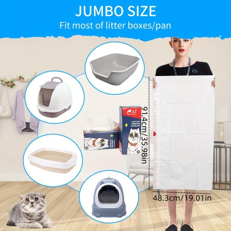 10pcs Upgraded Drawstring Cat Litter Garbage Bags