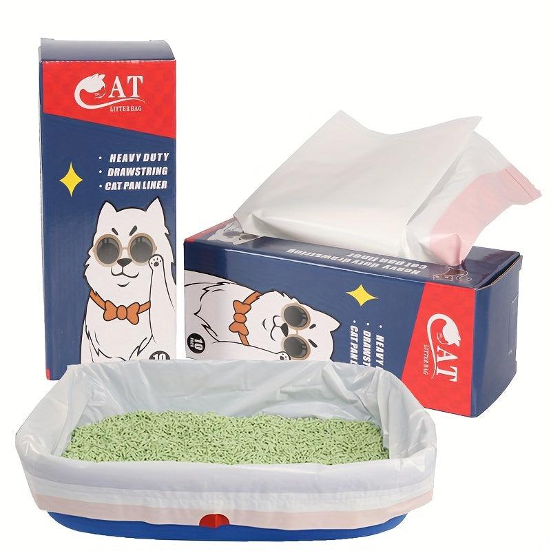 10pcs Upgraded Drawstring Cat Litter Garbage Bags