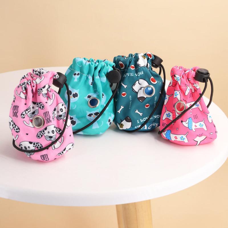 Portable Dog Poop Bag Storage Bag Pet Waste Bag Dispenser Pet Treat Pouch