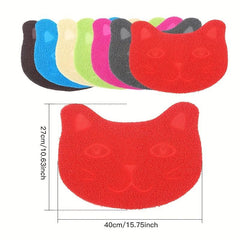 Cartoon Cat Head Pet Litter Mat Non-Slip Cat Litter Trapping Mat