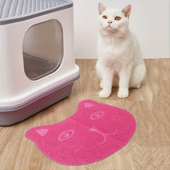 Cartoon Cat Head Pet Litter Mat Non-Slip Cat Litter Trapping Mat