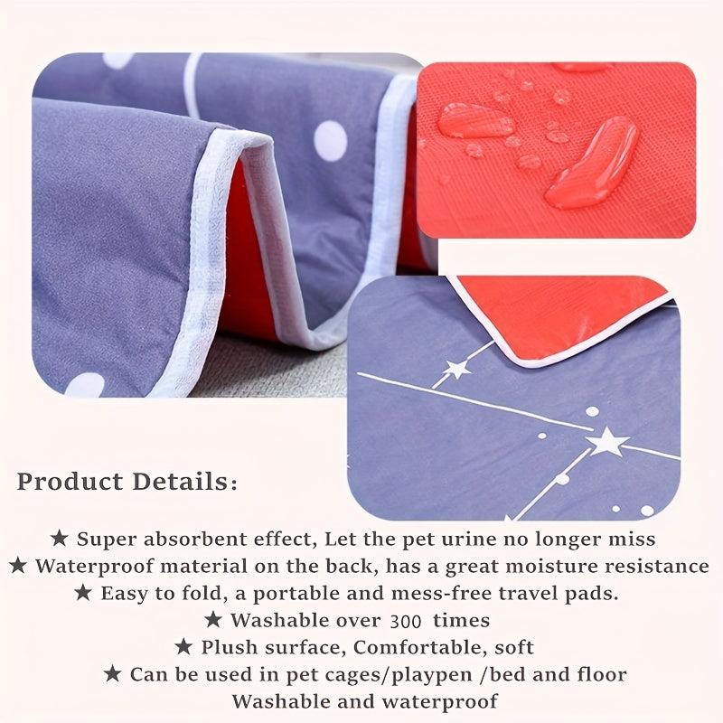 Washable Dog Pee Pad Reusable Dog Toilet Mat Absorbent Leak Proof
