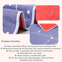 Washable Dog Pee Pad Reusable Dog Toilet Mat Absorbent Leak Proof