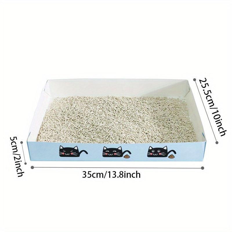 5pcs Disposable Rectangle Cat Travel Toilet Box Foldable Portable Cardboard