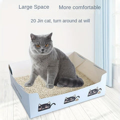 5pcs Disposable Rectangle Cat Travel Toilet Box Foldable Portable Cardboard