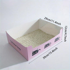 5pcs Disposable Rectangle Cat Travel Toilet Box Foldable Portable Cardboard